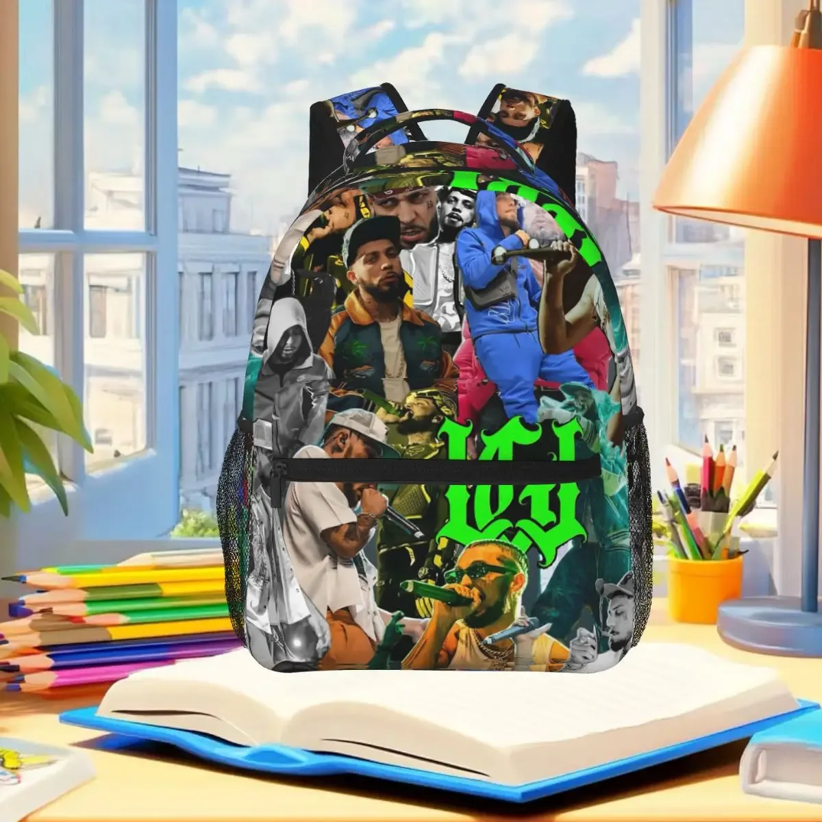 sac à dos graphique rapper jc reyes album tour pour étudiants, sac d'école, sac de randonnée, sac de voyage, sac à dos de mode pour hommes et femmes, sac à bandoulière