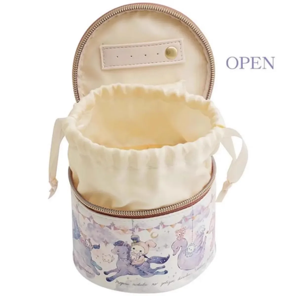 nouveau mignon cirque sentimental filles enfants pu cordon maquillage sacs à cosmétiques étuis sac de rangement pour les femmes