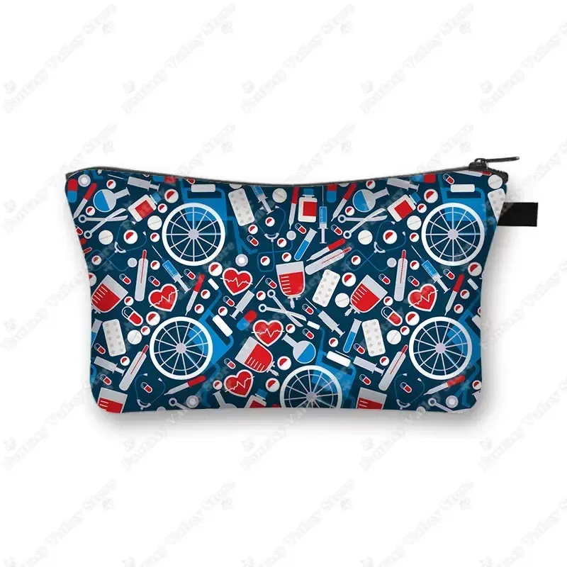 étui à cosmétiques pour médecin et infirmière, stéthoscope médical, seringue, trousse de toilette, organisateur, sacs à cosmétiques pour femmes, trousse de maquillage pour hôpital ecg