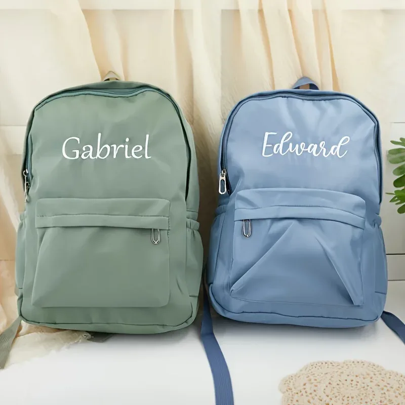 sac à dos scolaire diy personnalisé avec broderie, en tissu oxford, pour femmes, hommes, étudiants, sac de voyage, sac à dos de jour léger au design simple