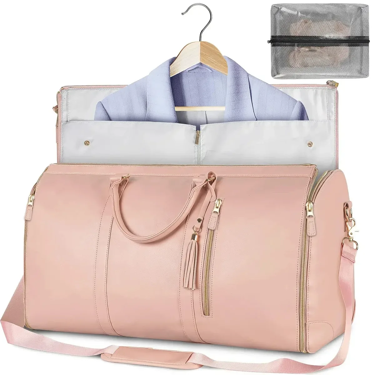sac de voyage pliable pour femmes, sac à vêtements pratique, grand sac polochon en cuir pu, sac de voyage d'affaires pour femmes