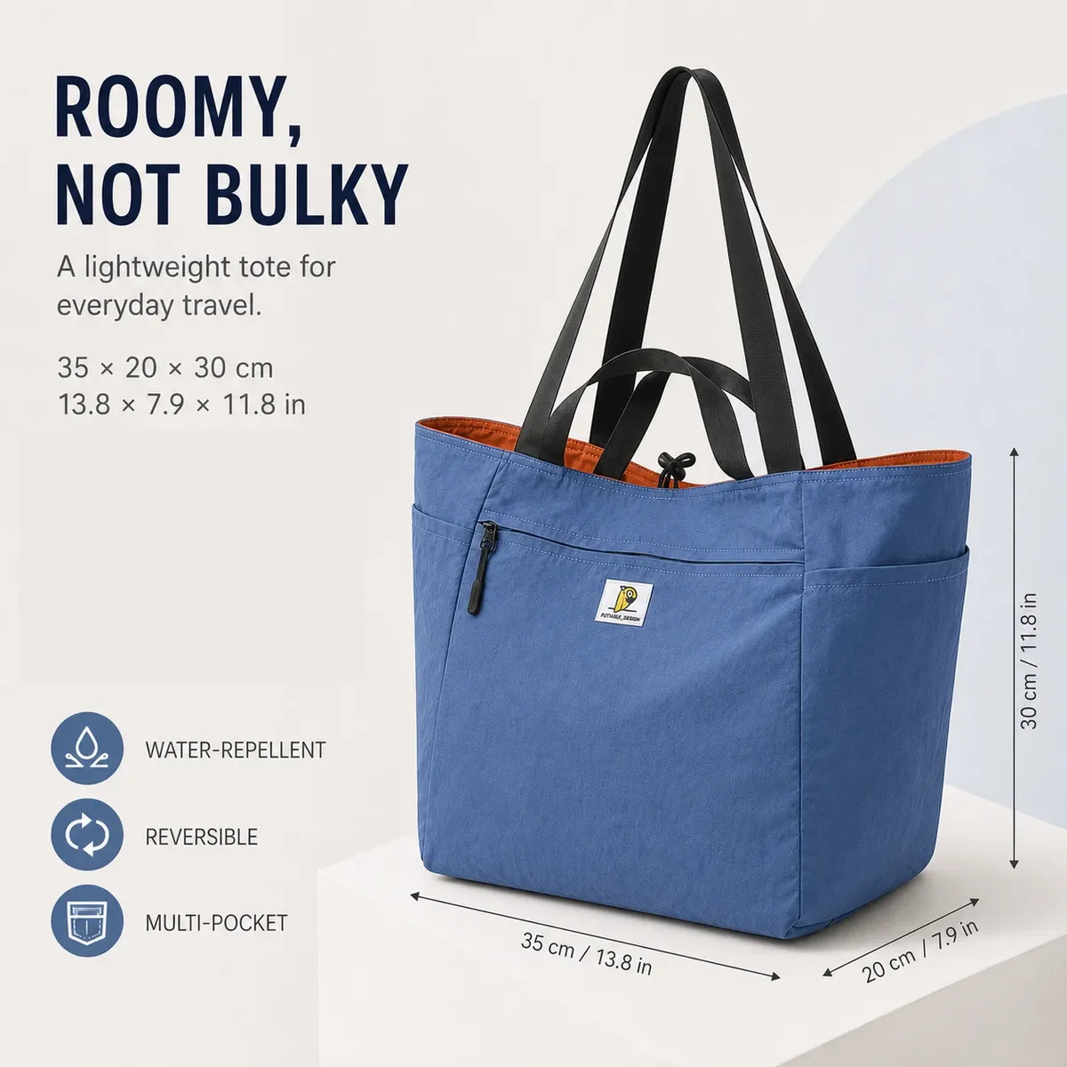 sac fourre-tout en nylon lavé pour femmes, réversible, léger, grande capacité, sac à main à bandoulière, résistant à l'eau, sac de voyage multi-poches