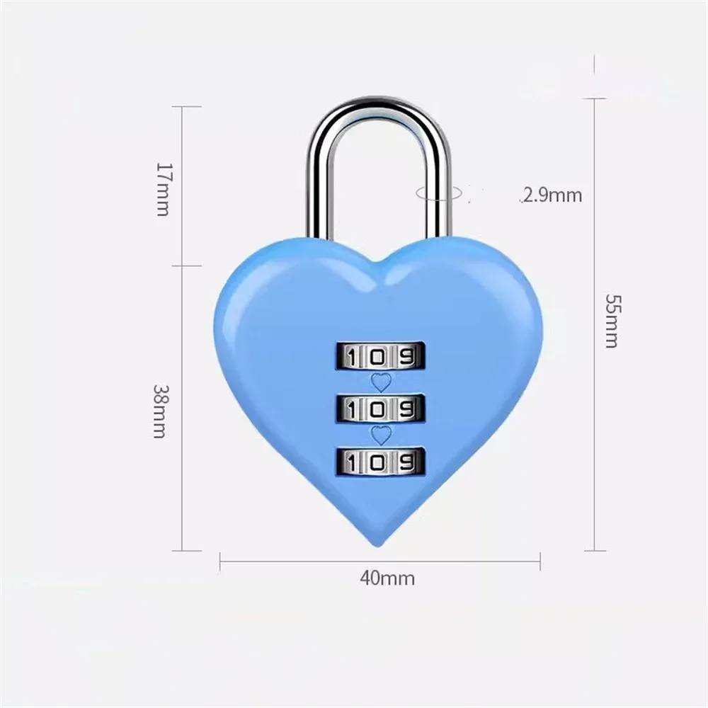 mini cadenas à combinaison en forme de cœur à 3 chiffres, pour couple, cadeau de mariage, accessoire de voyage, cadeau d'anniversaire