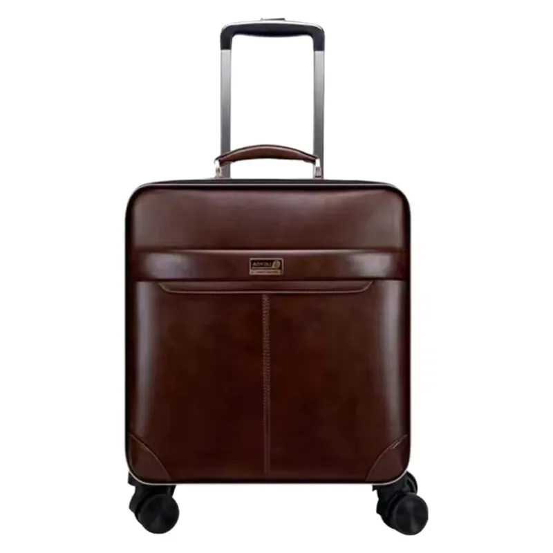 premium ensemble de bagages roulants en cuir spinner 24 pouces rétro hommes valises à roulettes d'affaires 20 pouces cabine mot de passe valise à roulettes