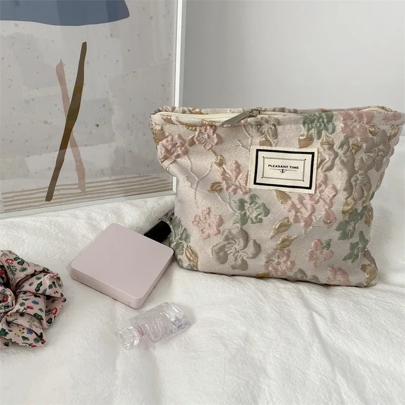trousse de maquillage pour femmes et filles, sacs cosmétiques floraux, beauté féminine, organisateurs de maquillage, rangement de rouge à lèvres, étui à crayons étudiant, cadeau