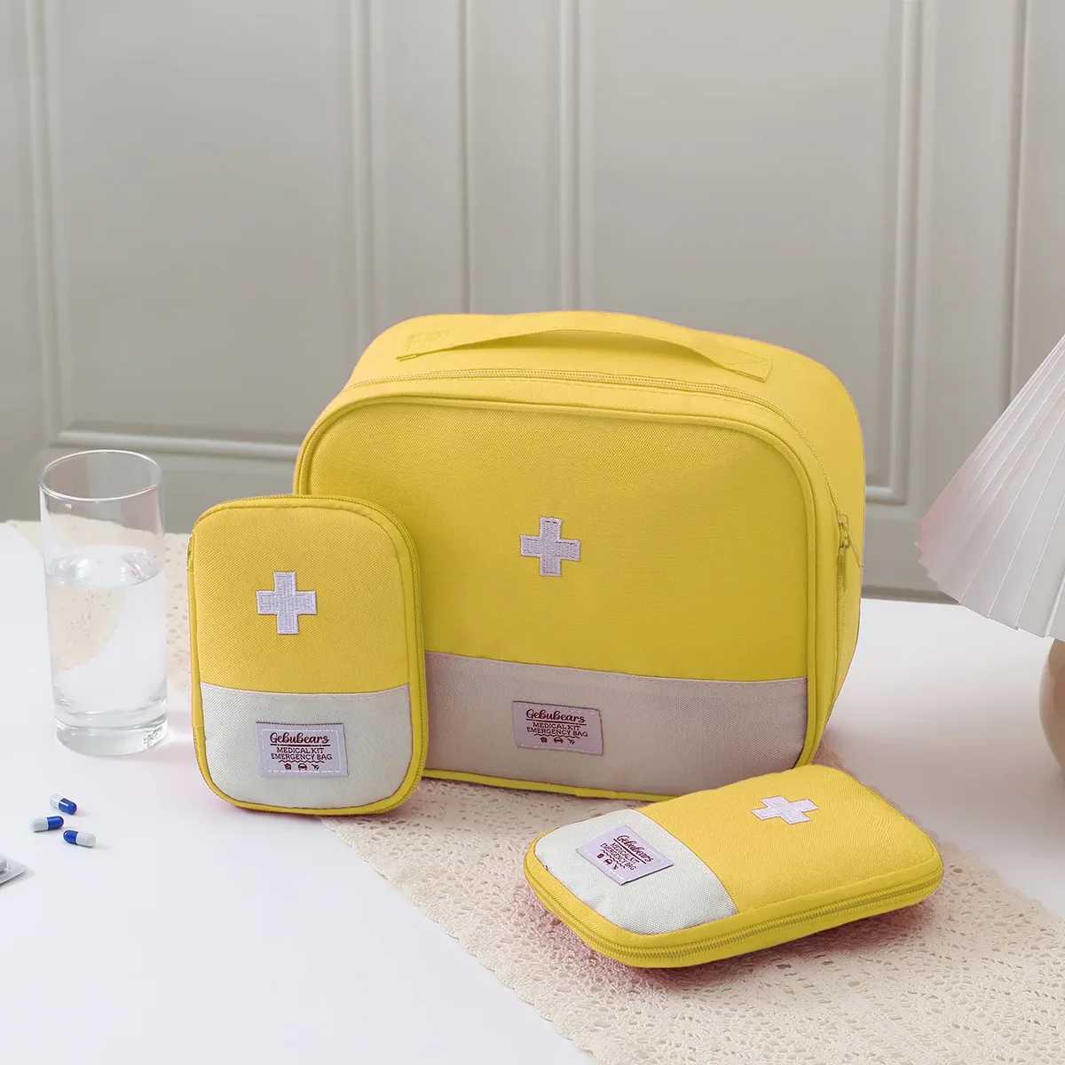 ensemble de 3 trousses de premiers secours imperméables en oxford, pochette à médicaments vide portable pour le camping, la randonnée, les voyages, la survie à domicile