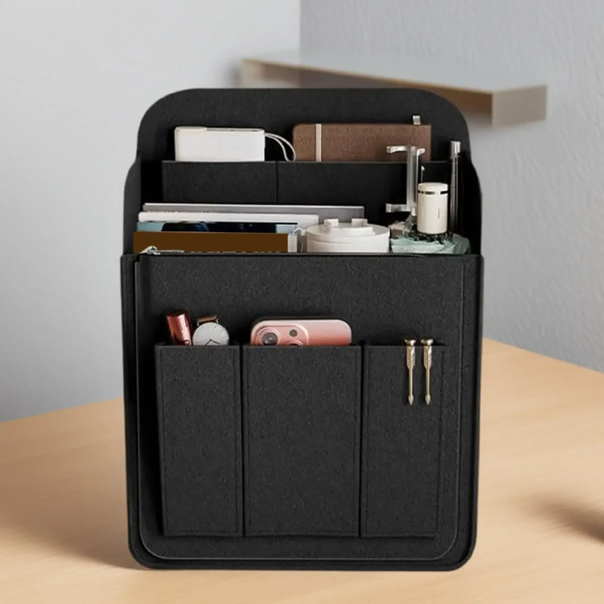 Organisateur de sac à dos multi-poches grande capacité en feutre pour rangement intérieur de sac à dos, sac de rangement pour livres