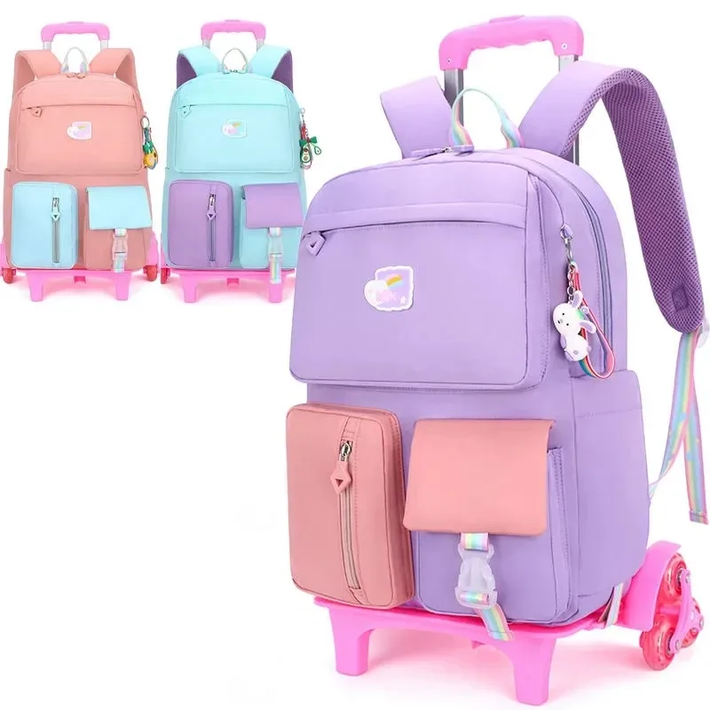 filles école chariot sac roulant sac à dos sac pour filles école sacs à roulettes roues bagages roulants sac à dos étanche filles