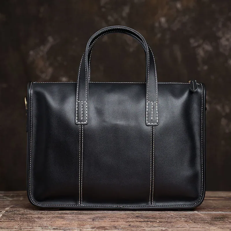 nupugoo – serviette d'affaires en cuir véritable pour hommes, sac à main décontracté de bonne qualité, sac à bandoulière original pour ordinateur portable de 14 pouces, sac de bureau