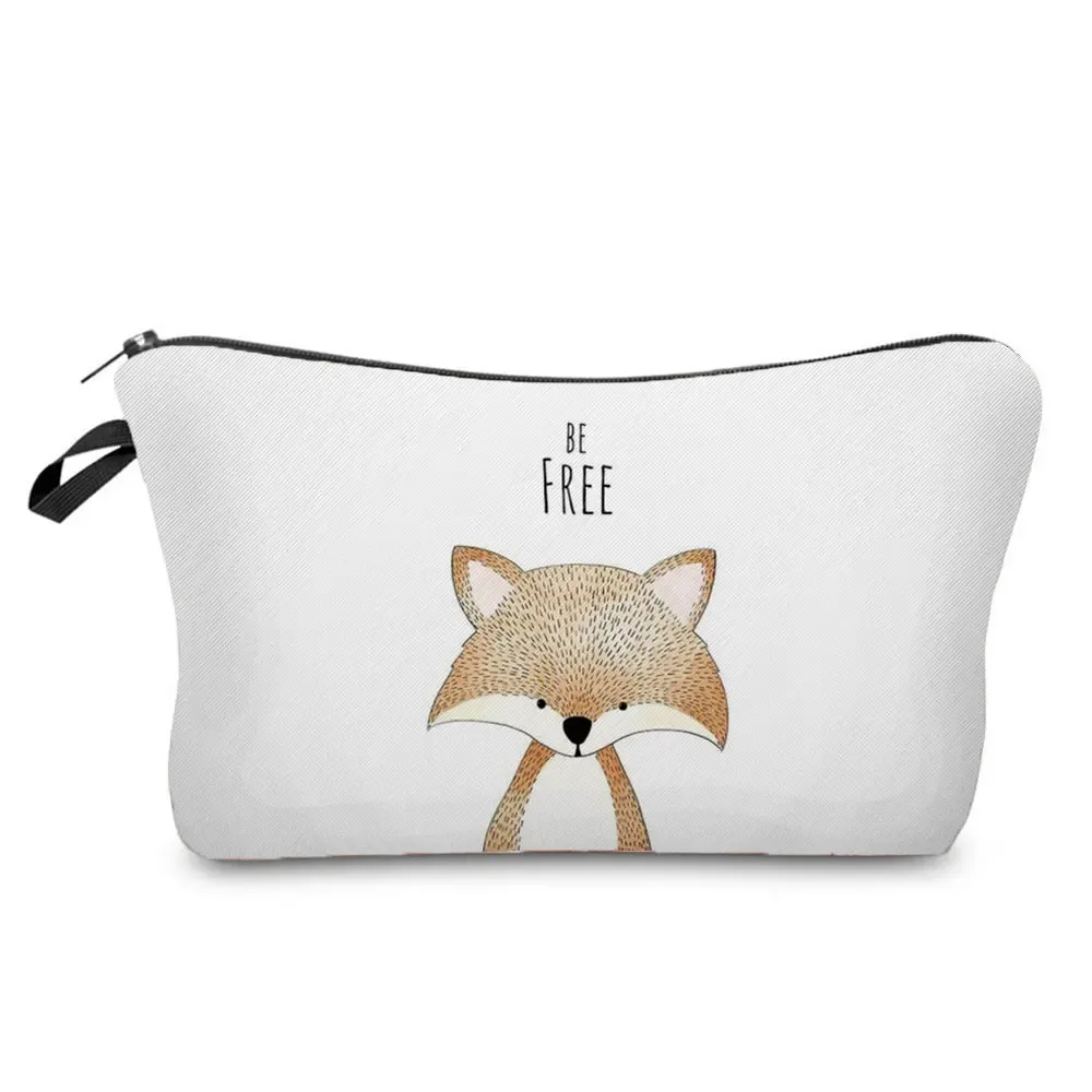 trousse à cosmétiques avec impression d'animaux aquarelle, sac de maquillage pour femme, dessin animé dinosaure ours, sac de rangement de jouets portable, meilleur cadeau pour enfants