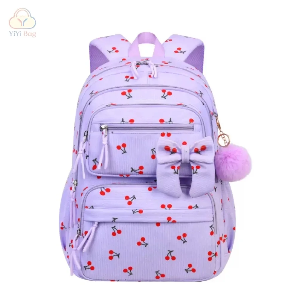 sac à dos d'école à motif cerise daisy, trousse à crayons, sac à main, ensemble de trois pièces, pour garçons, filles, adolescents, tendance, sac à dos de haute qualité