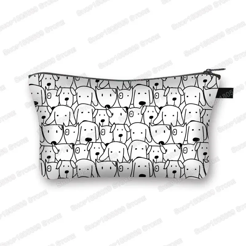 kawaii dessin animé chat chien trousse à cosmétiques mignon chaton chiot sacs de maquillage femmes sacs de toilette pochette rouge à lèvres pochette fille sac à cosmétiques