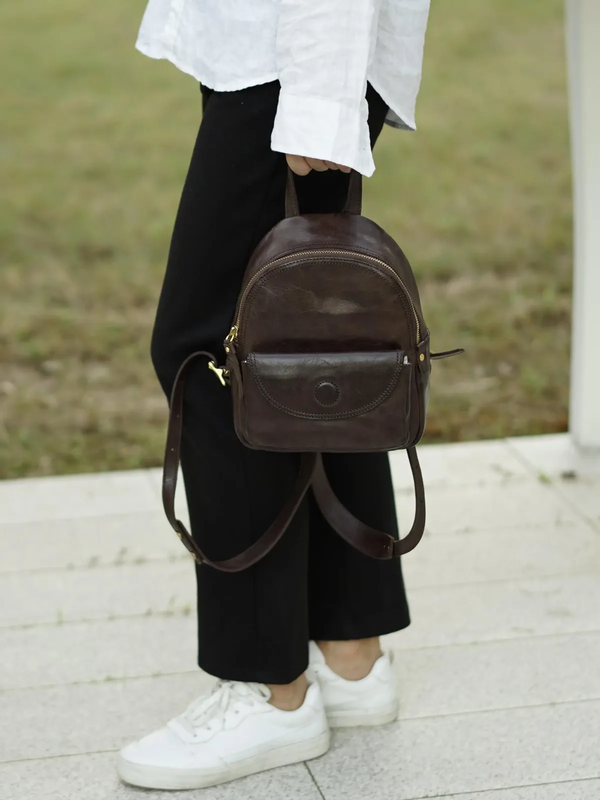mode décontracté à la main première couche peau de vache femmes petit sac à dos week-end voyage en plein air vintage luxe en cuir véritable sac à dos