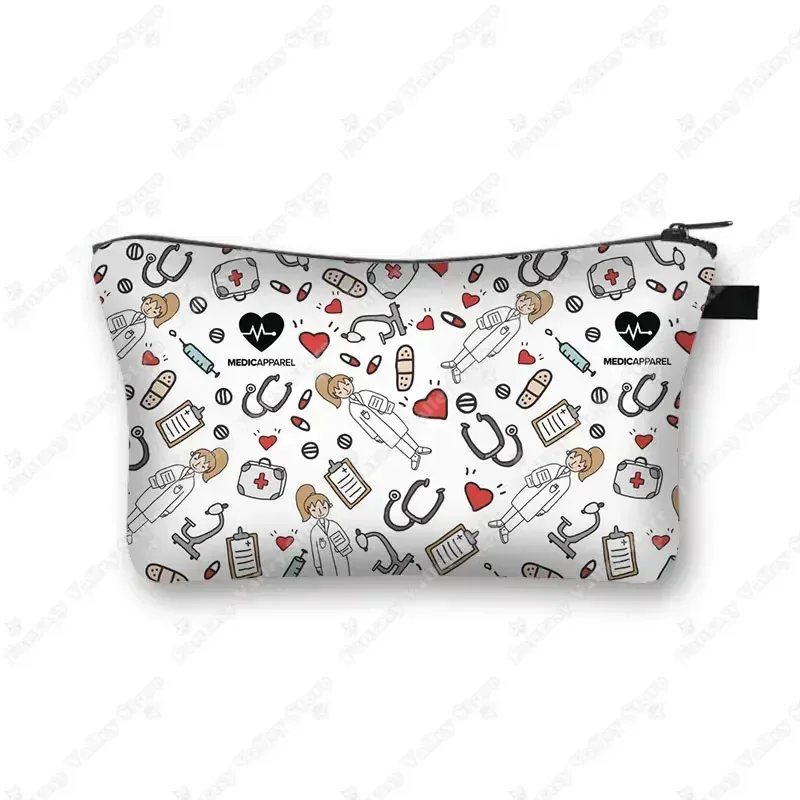 étui à cosmétiques pour médecin et infirmière, stéthoscope médical, seringue, trousse de toilette, organisateur, sacs à cosmétiques pour femmes, trousse de maquillage pour hôpital ecg