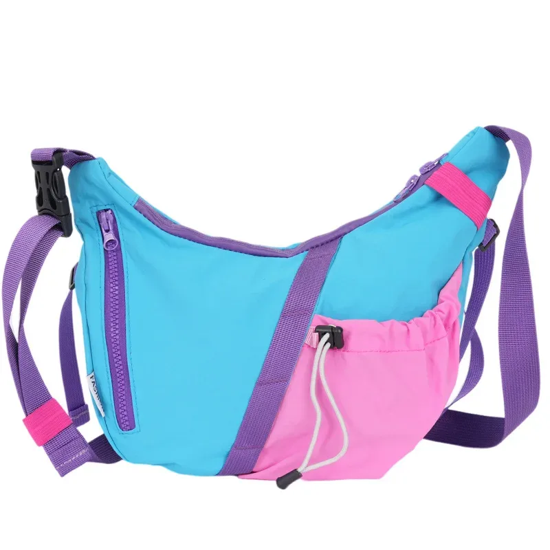 sacs à bandoulière multifonctions réglables et imperméables de couleur contrastée pour femmes, mode coréenne, sac à bandoulière léger pour l'extérieur