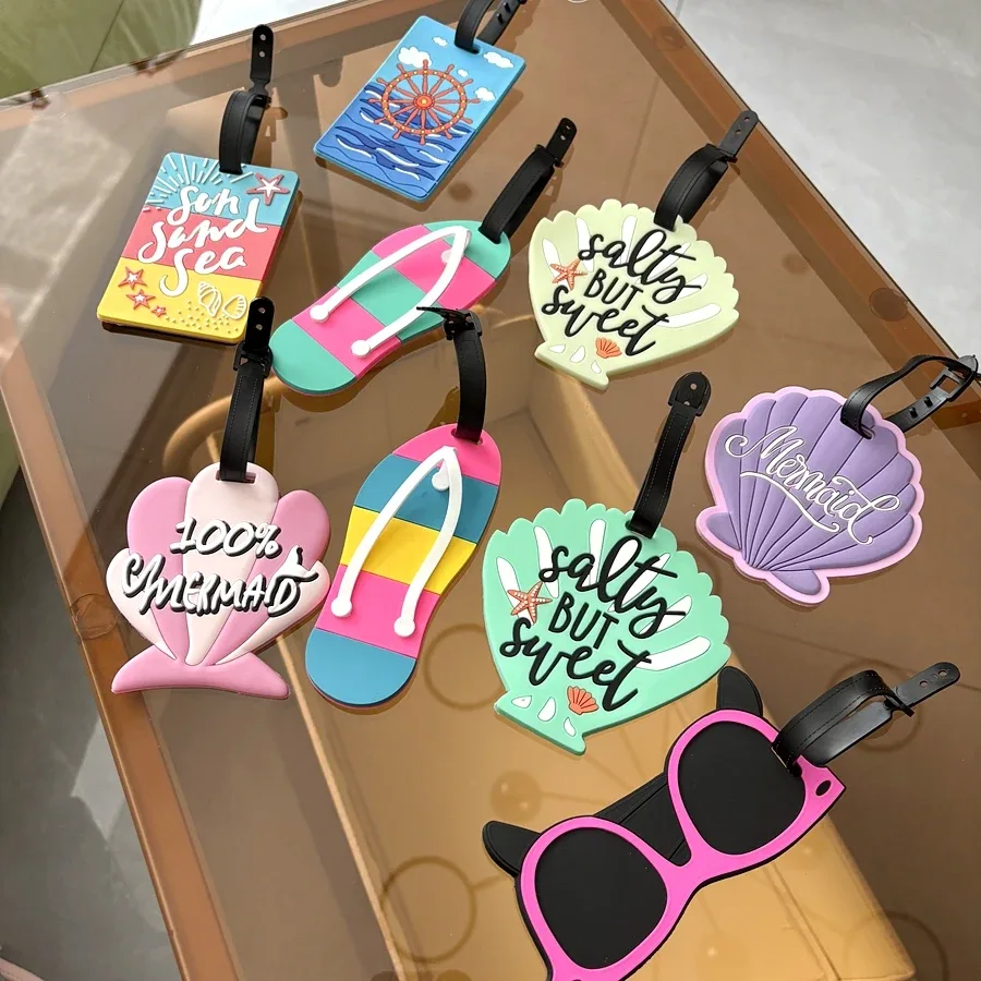 1/3 étiquettes de bagages style océan, étiquettes d'identification de bagages, étiquettes anti-perte pour bagages, accessoires de voyage, accessoires de vacances