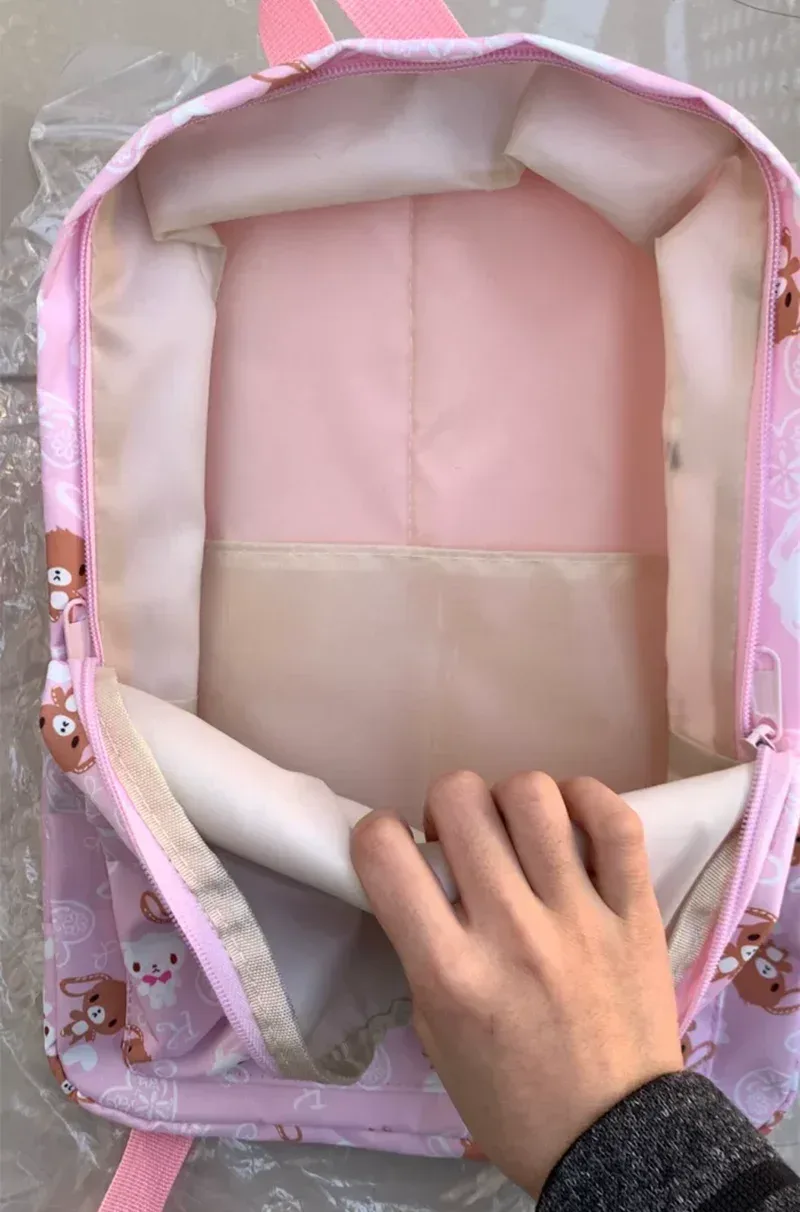 sac à dos sugarbunny cartoon bunny pour filles, sacs d'école kawaii, sac à dos rose, mignon