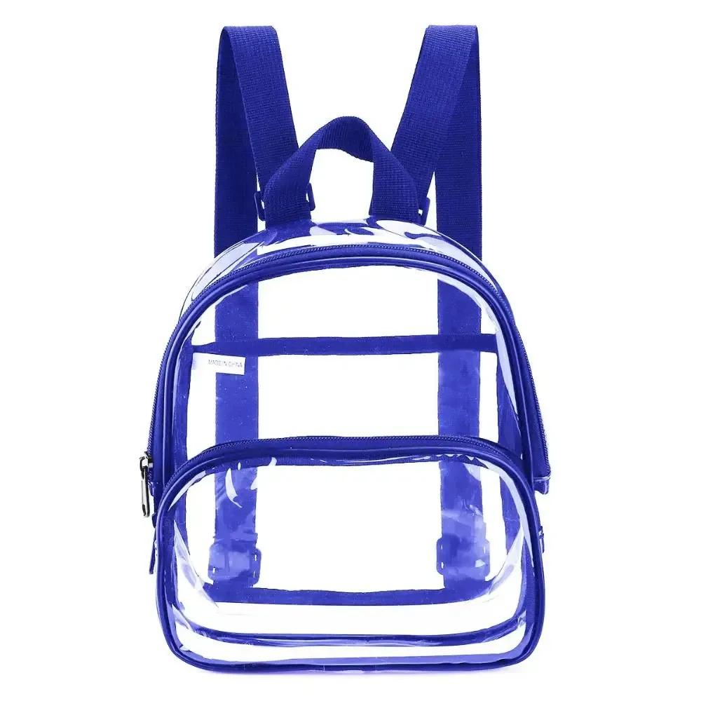 mini sac à dos transparent approuvé pour les stades, sac à dos en pvc transparent résistant et imperméable pour les concerts, les festivals, le travail et les voyages