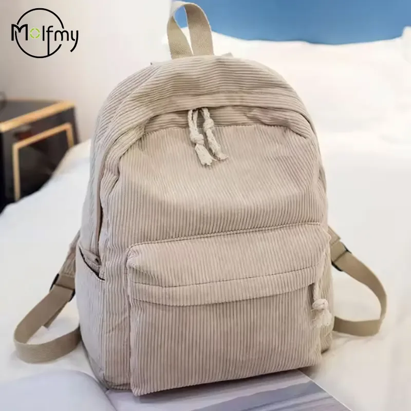 1 pièces sac à dos personnalisé grande capacité cartable en velours côtelé fait à la main nom unique personnalisé multicolore corde fil couleur décoration