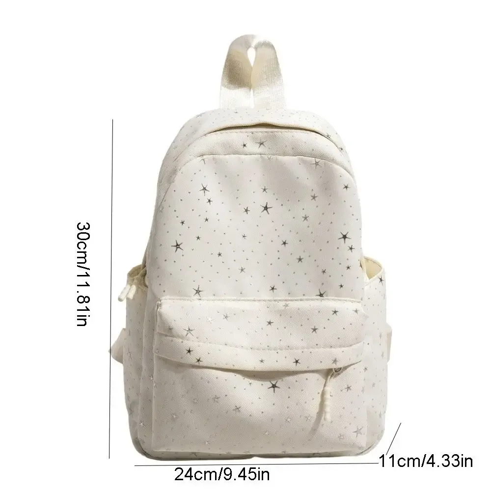 sac à dos étoile imprimé mignon, léger, grande capacité, en nylon, sac à bandoulière, style universitaire, sac d'école pour étudiants, cadeau