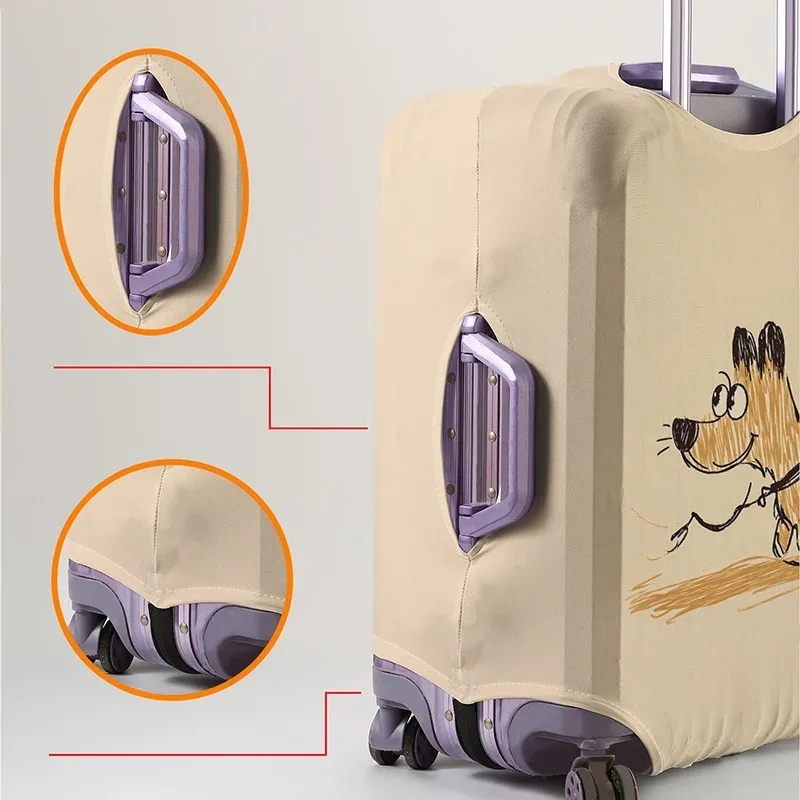 housse de protection pour bagages à motif chien, adaptée aux housses de bagages de 18 à 32 pouces, gants pour poignée de bagage, accessoires de voyage