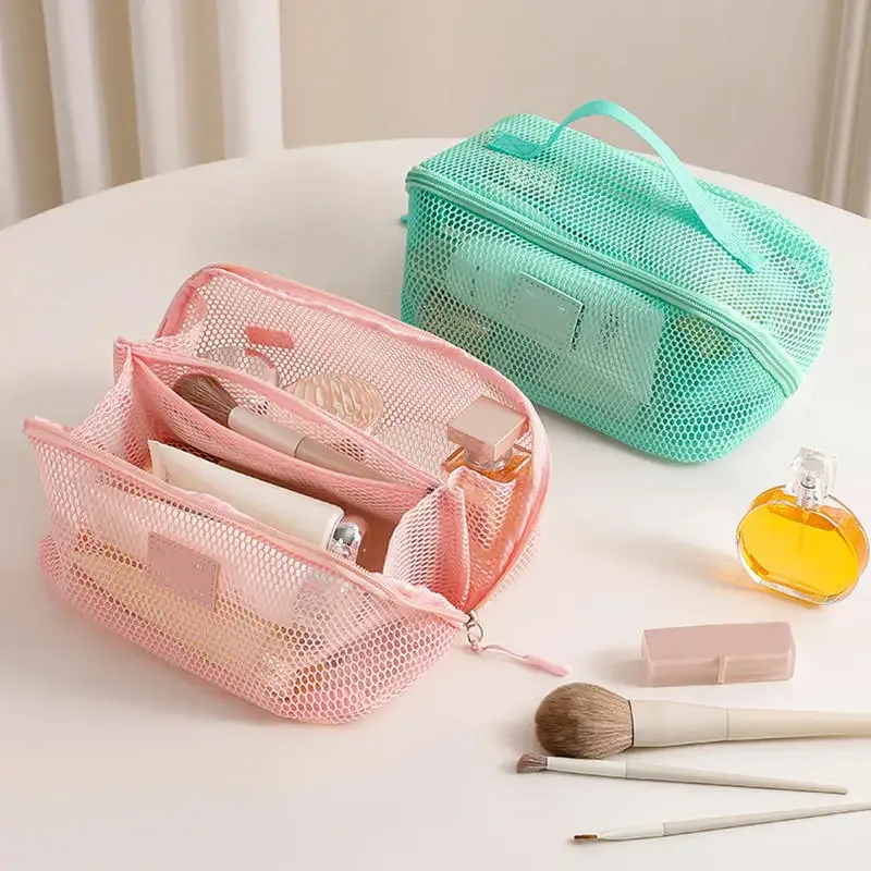 Organisateur de maquillage trousse de toilette féminine sac trousse de maquillage pochette de rangement rangement de vanité, sac à cosmétiques, sac de rangement pour voyage Zip