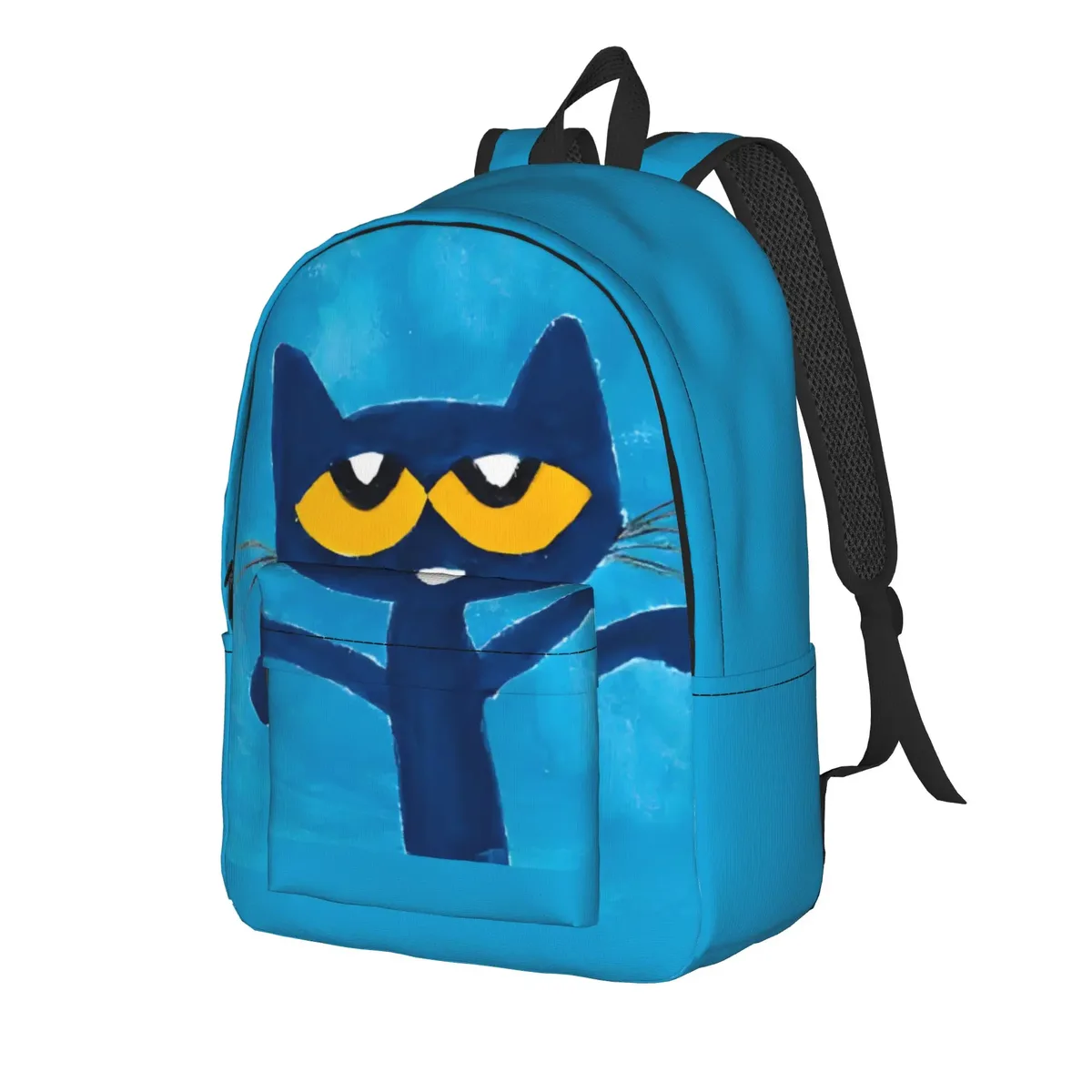 Sac à dos Cartoon Pete the Cat pour hommes et femmes, sac à bandoulière tendance pour étudiants, sac à bandoulière pour le travail, sac à bandoulière pour le collège, durable