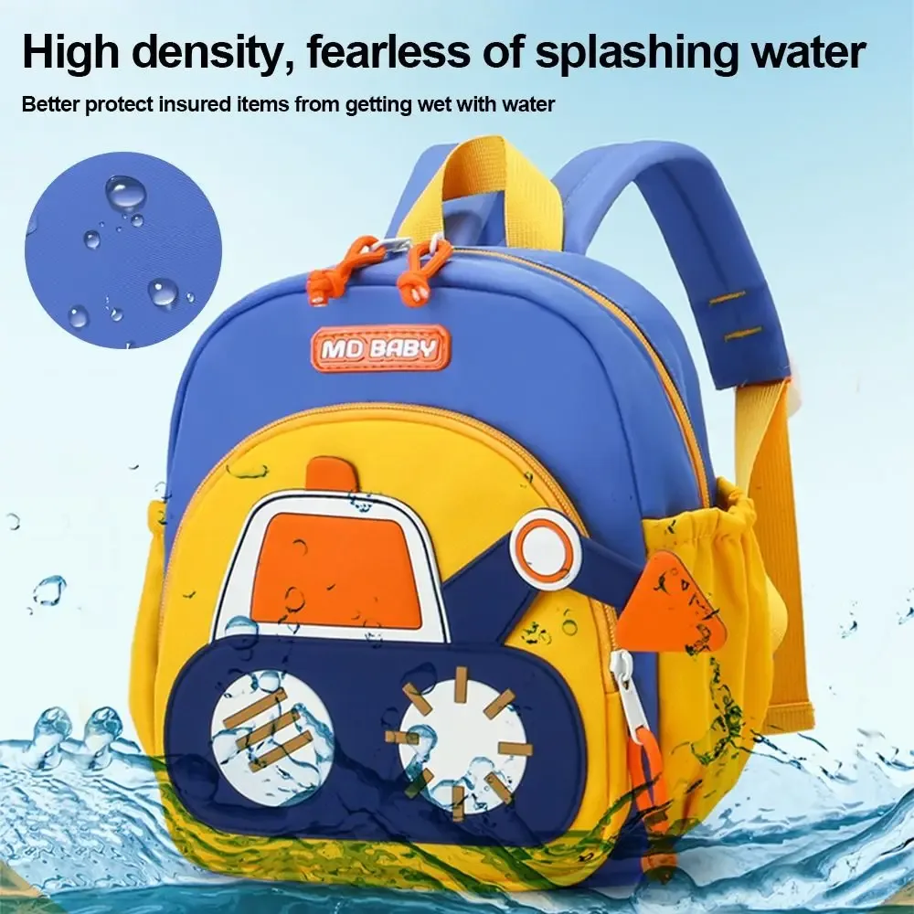 mini sac à dos pour tout-petits garçons, motif excavatrices de dessin animé, résistant à l'eau, pour la maternelle, allège le fardeau, résistant à l'usure