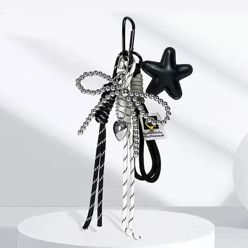 porte-clés étoile à nœud papillon, breloque suspendue pour sac tendance, pendentif polyvalent, sac à dos exquis, accessoires de décoration, cadeaux
