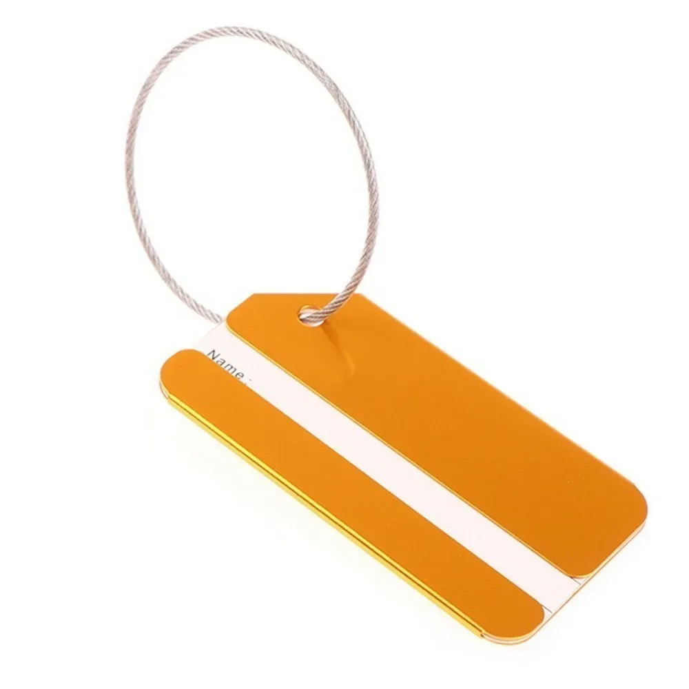 lot de 10 étiquettes de bagage en aluminium pour valise, étiquette de bagage en métal, identificateur de bagage avec carte d'identité et boucle en acier, accessoires de voyage