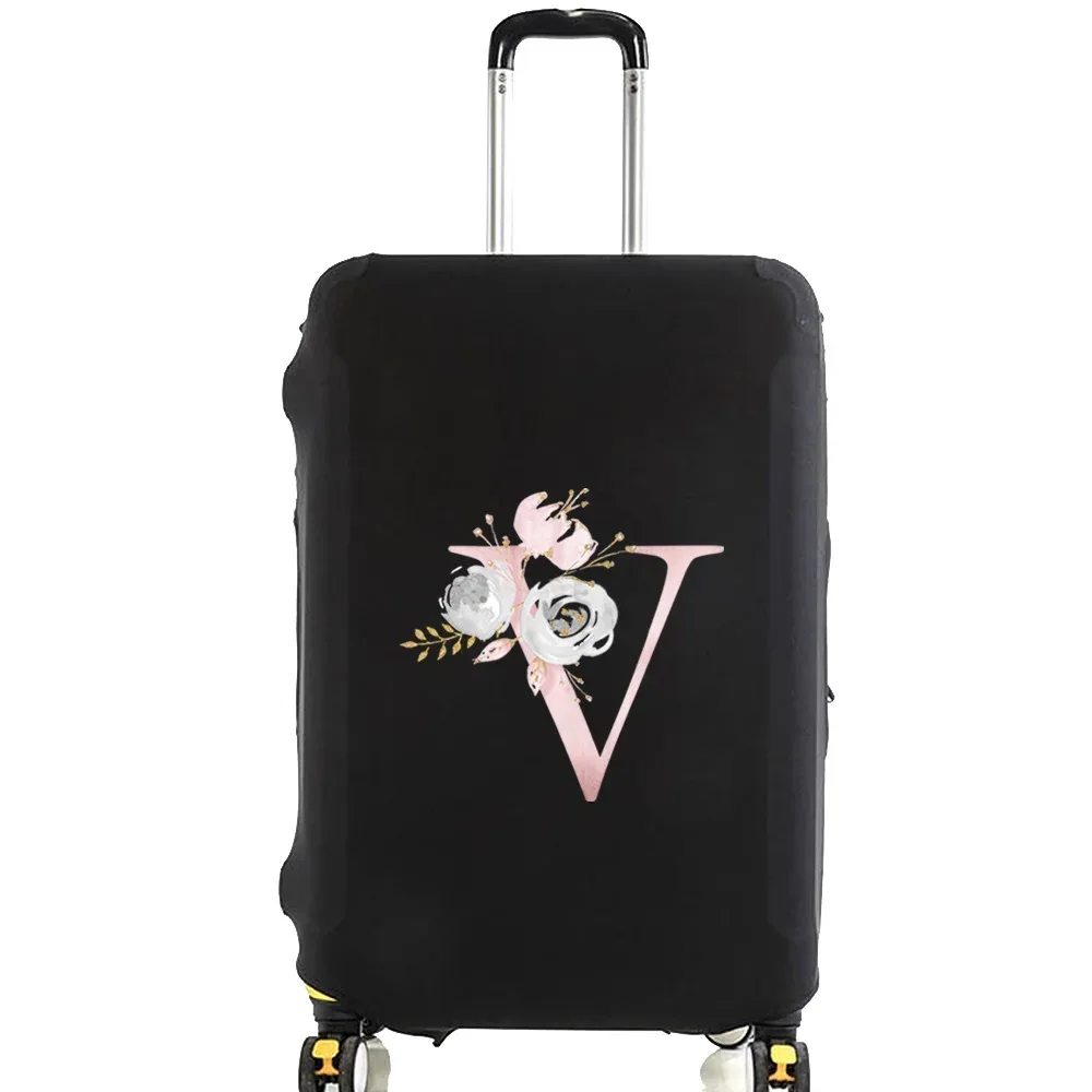 valise à bagages valise housse de protection rose fleur lettre nom motif voyage élastique bagages housse anti-poussière appliquer 18-28 valise