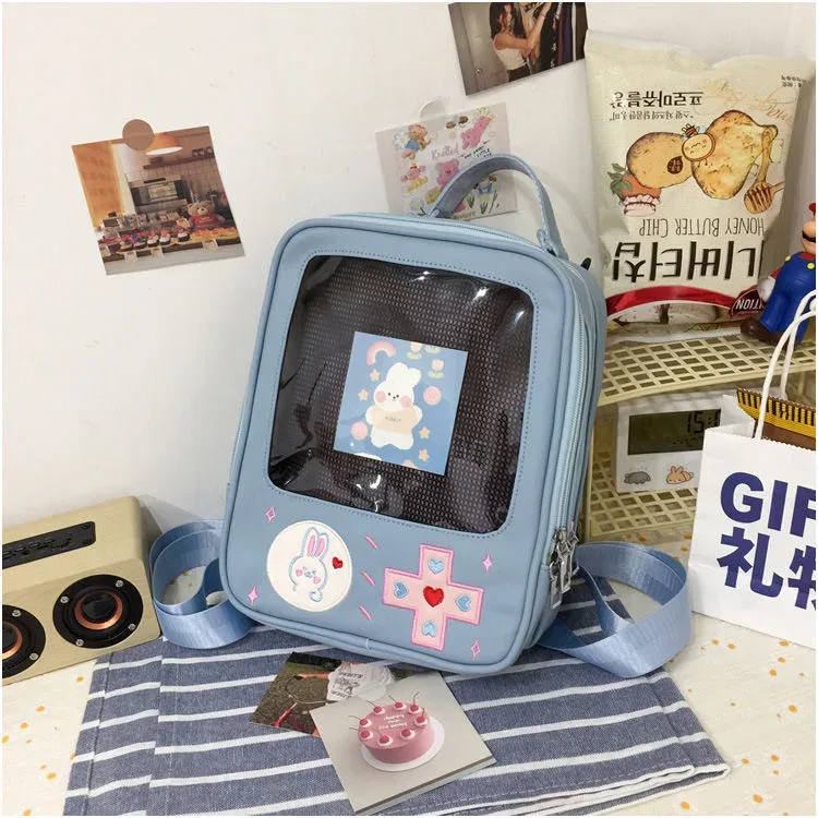sac à dos lolita transparent pour femmes, sac à main japonais, sac à main fourre-tout, affichage de bricolage, poche transparente, fille kawaii, mignon, y2k