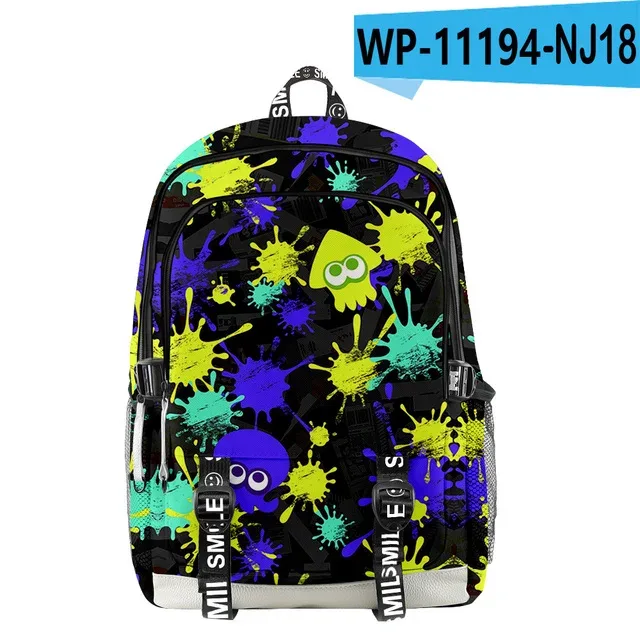 splatoon 3-sac à dos de voyage à fermeture éclair, oxford, cartable d'école harajuku, à la mode, pour cosplay