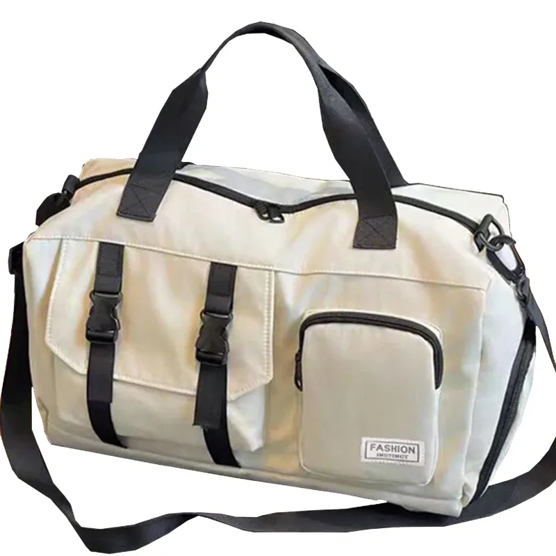 le sac à dos de couleur neutre pour hommes et femmes convient aux voyages et peut être porté à la main ou porté sur l'épaule.