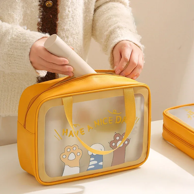 {cc44} trousse de toilette femme portable 2025 nouvelle collection avancée grande capacité étanche sac de rangement cosmétique boîte de rangement trousse de lavage