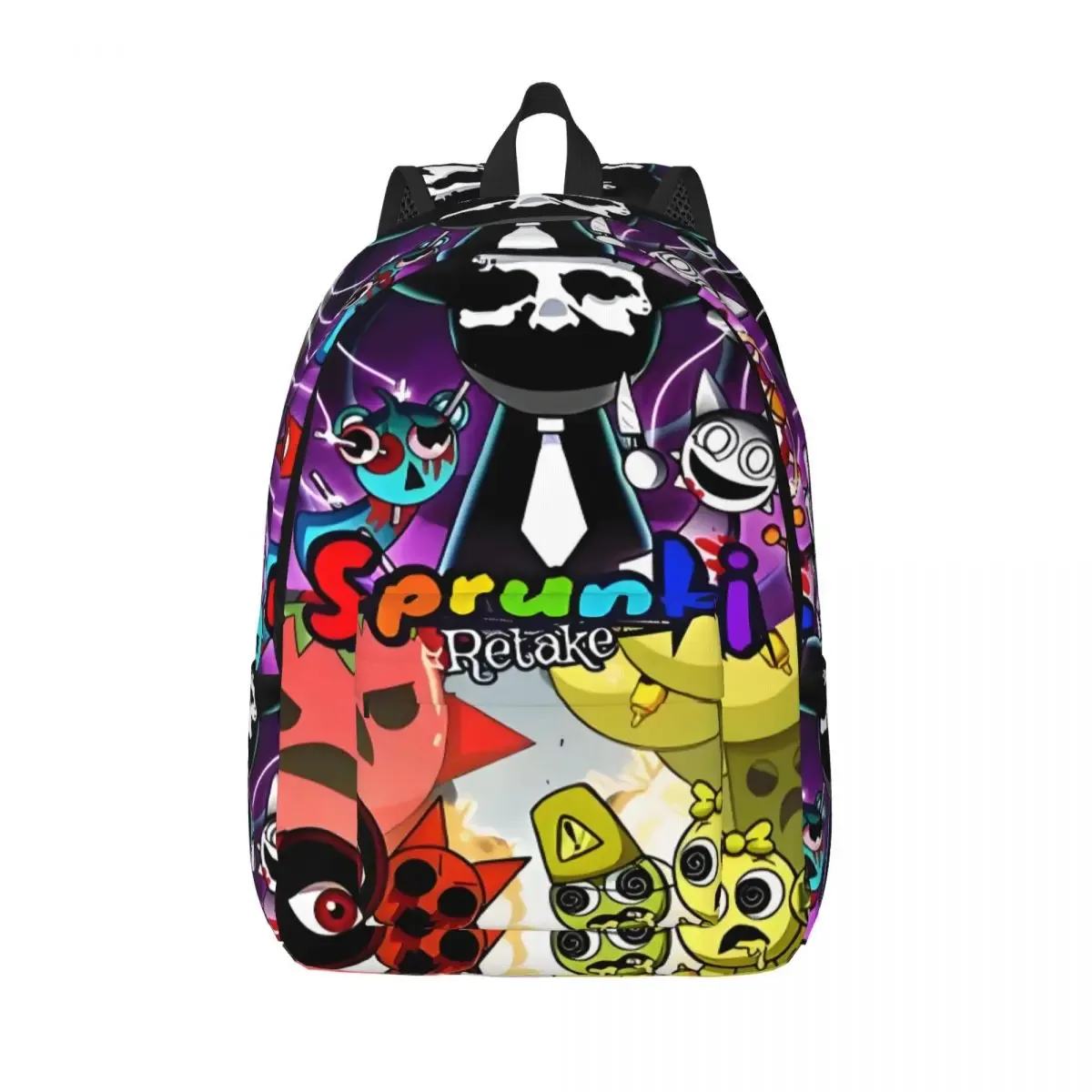 dessin animé personnalisé sprunki toile sac à dos femmes hommes sac à dos décontracté pour les sacs d'université d'école