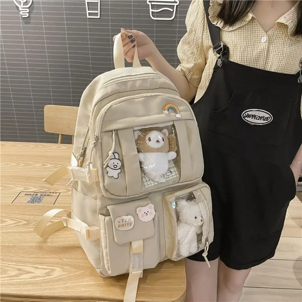 sac à dos d'école en nylon imperméable pour adolescents, sac à dos de grande capacité, sac à dos de voyage pour garçons et filles, sac à dos simple pour étudiants