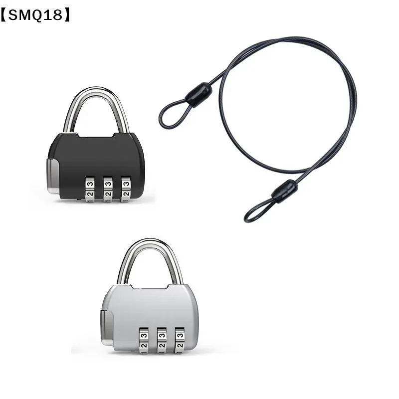 câble en acier de sécurité avec cadenas à combinaison à 3 chiffres, câble de sécurité recouvert de 1 m, double boucle, pour bagages et valises【smq】