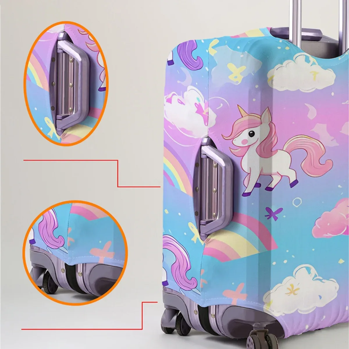 housse de protection pour bagages à motif animal, ensemble adapté aux housses de bagages de 18 à 32 pouces, housse de poignée de valise, accessoires de voyage