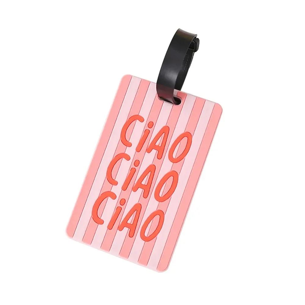 étiquette de bagage en silicone mignonne, étiquette de valise imperméable style lettre, légère, durable, étiquette de nom et d'adresse