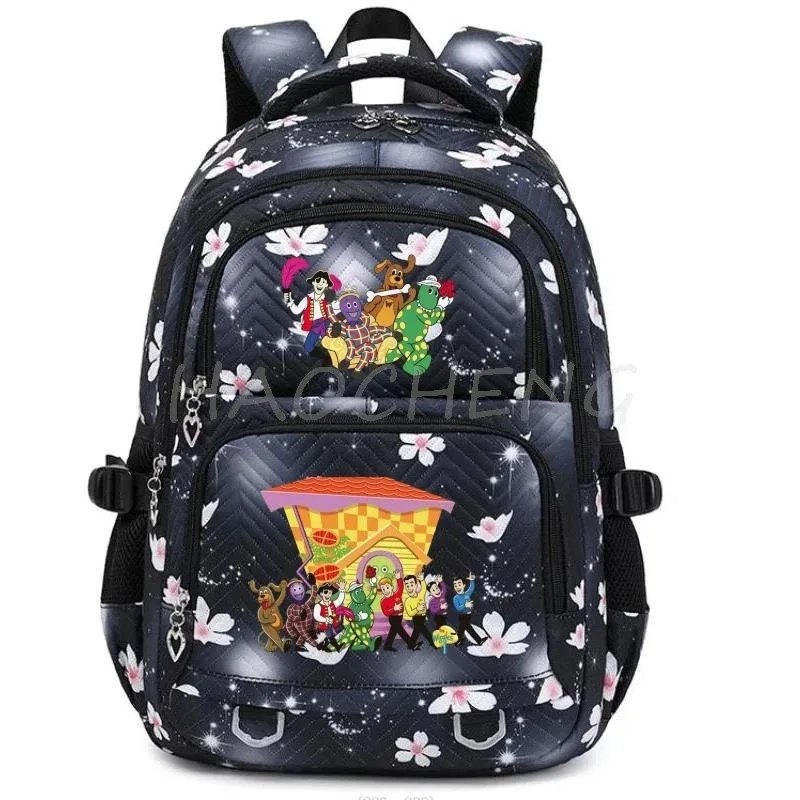 sacs d'école imprimés en 3d the wiggles, sac à dos d'école pour filles et adolescentes, sac à dos de voyage pour étudiants, sac à dos décontracté à la mode pour ordinateur portable