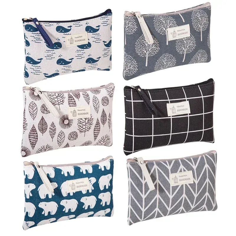 sac à cosmétiques en toile imprimée à la mode, pour le rangement du maquillage, petits sacs de maquillage de voyage, organisateur, sac de rouge à lèvres pour femmes