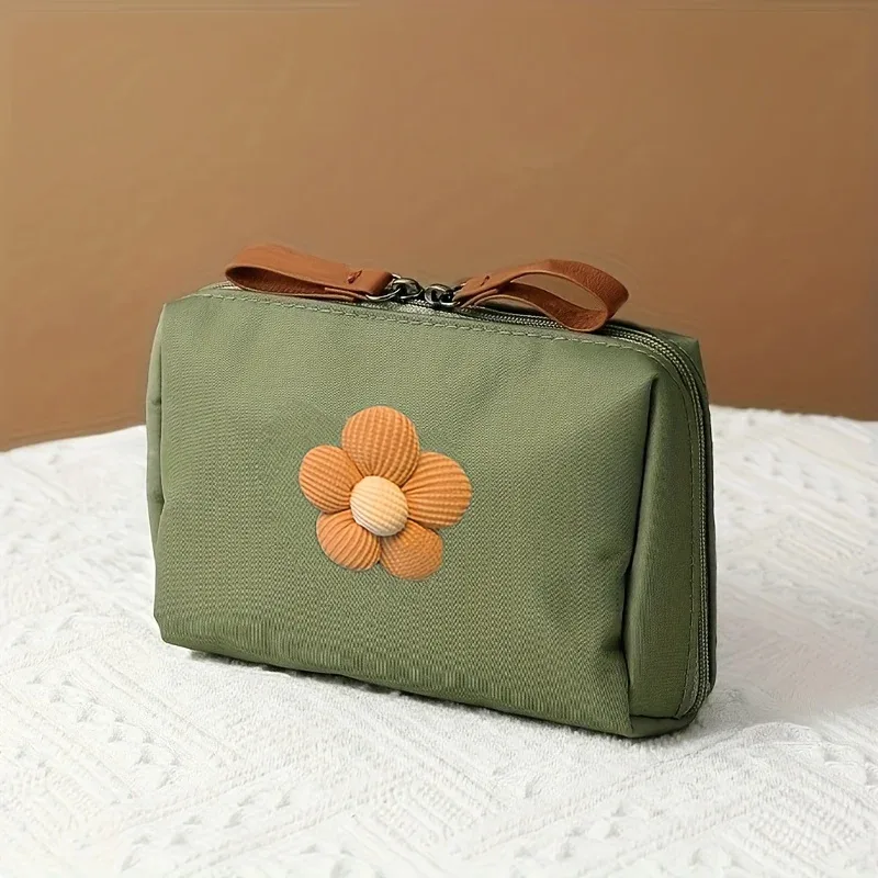 pochette à cosmétiques à fleurs, 1 pièce, sac de rangement de maquillage portable léger, étui de maquillage féminin, pochette de rangement, sac à cosmétiques pour voyage