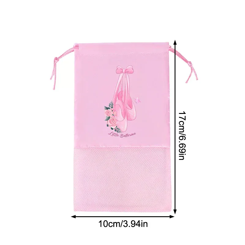 sac de danse portable en maille respirante, pochette de rangement pour chaussures, sacs organisateurs de ballet pour filles, pochettes à chaussures, sac à cordon pour chaussures de danse