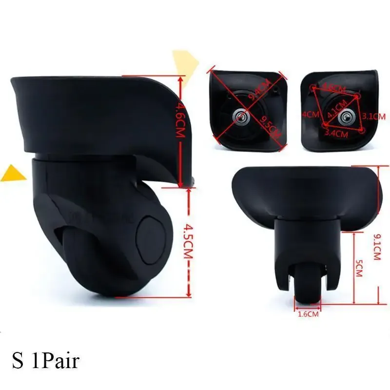 a01 boîtier de chariot roue à bagages valise de voyage universelle pièces accessoires haute qualité roue à bagages en caoutchouc roues de remplacement