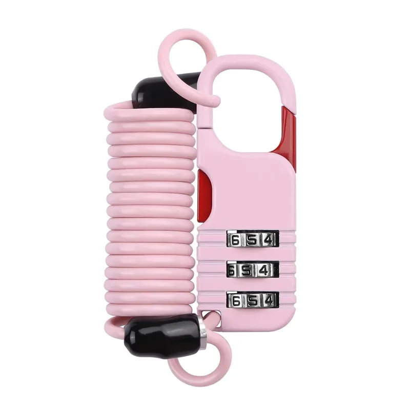 serrure de voyage pour bagages, cadenas à combinaison à 3 chiffres, câble à ressort (80cm) pour casier de gymnastique scolaire, casque, porte, valises 51s