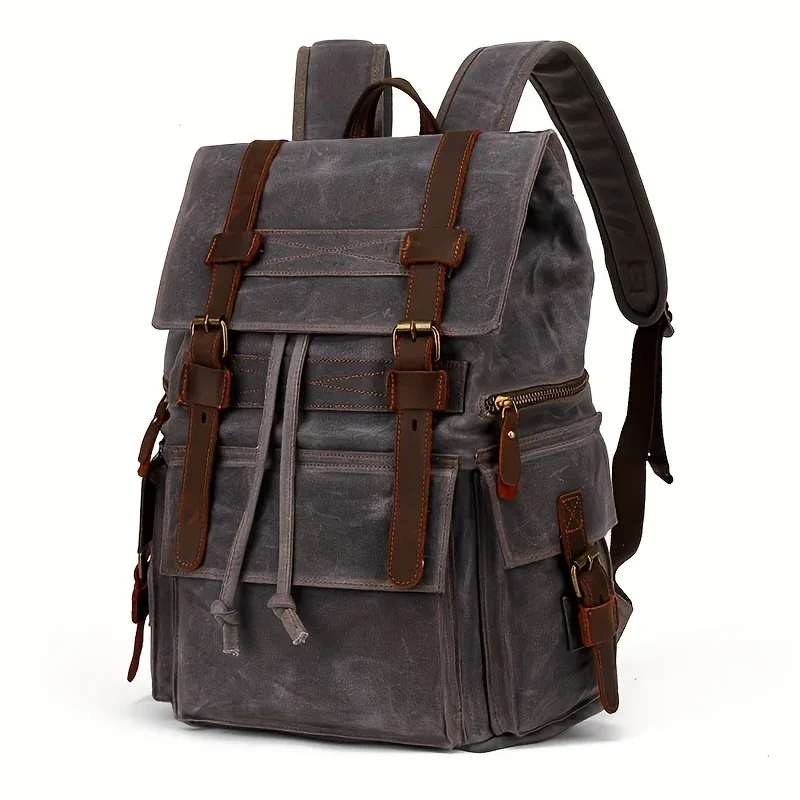 sac à dos en toile vintage sac à dos en toile de cuir sac à dos fourre-tout pour ordinateur portable 15 pouces sacoche academy sac de randonnée à bandoulière