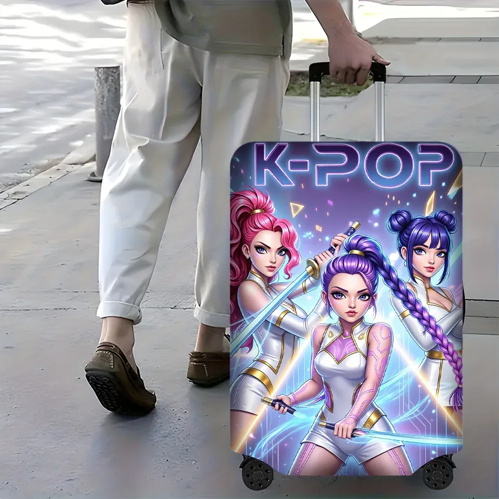 1pc housse de valise k-pop futuristic idol, adaptée aux valises de 18 à 32 pouces ; housse anti-poussière et résistante aux intempéries sur le thème de la science-fiction vibrante