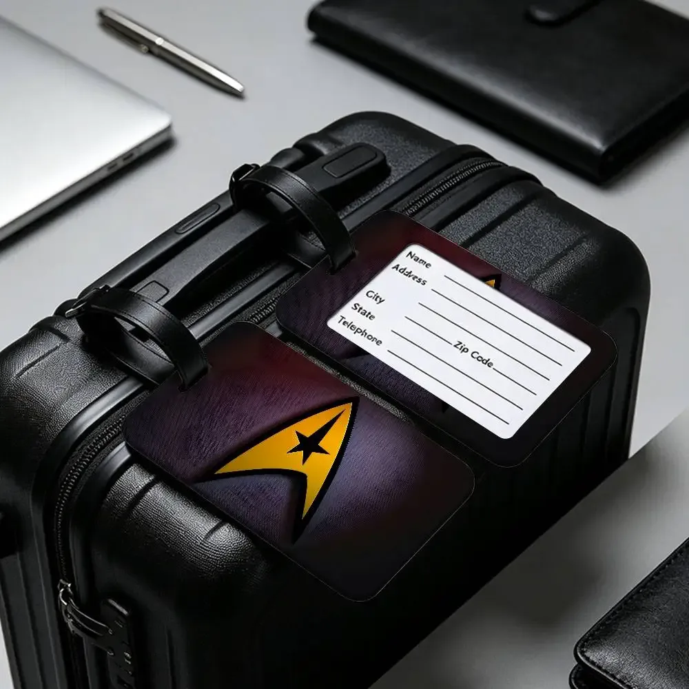 étiquette d'identification de bagages en pvc s-star t-trek scifi, porte-carte d'information anti-perte, étiquette nominative pour valise de voyage