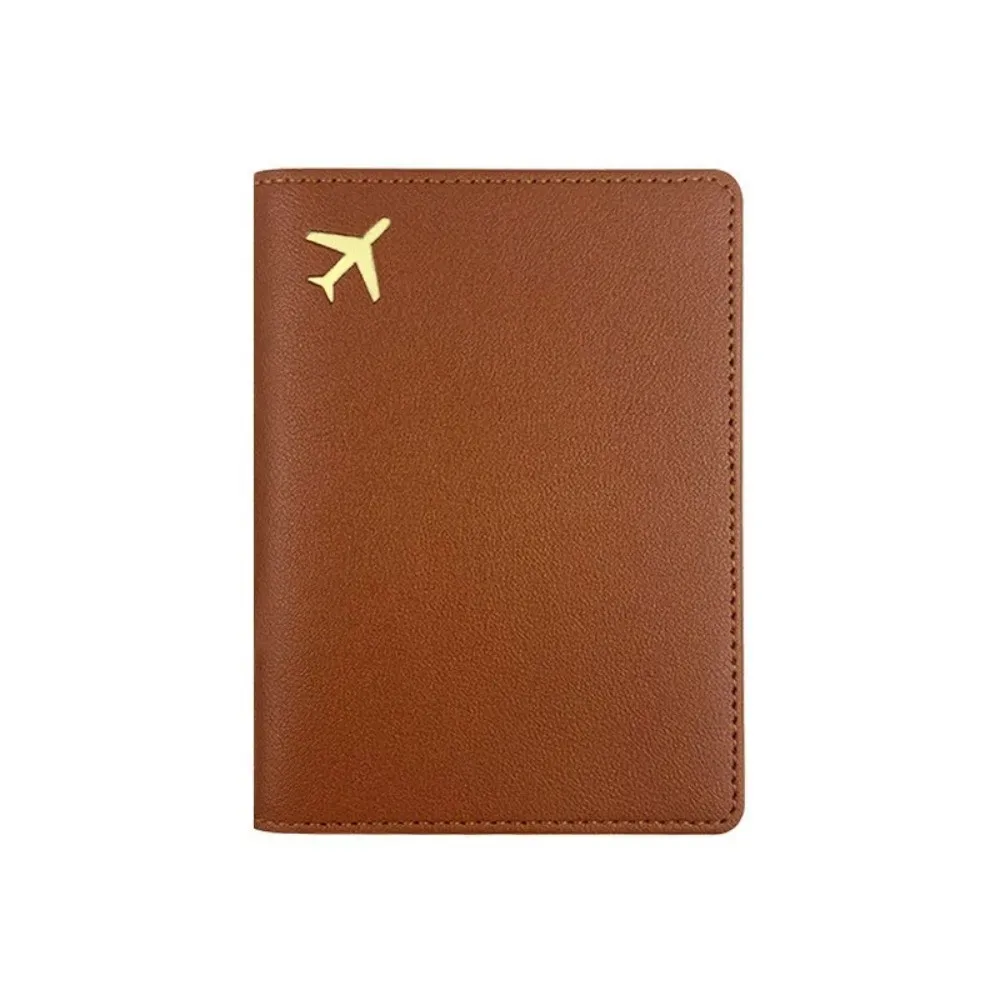 porte-passeport en cuir pu, léger, étanche, étui de rangement portable, housse de protection pour passeport de couleur unie